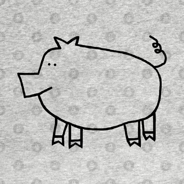 Pig Minimal Line Drawing by ellenhenryart